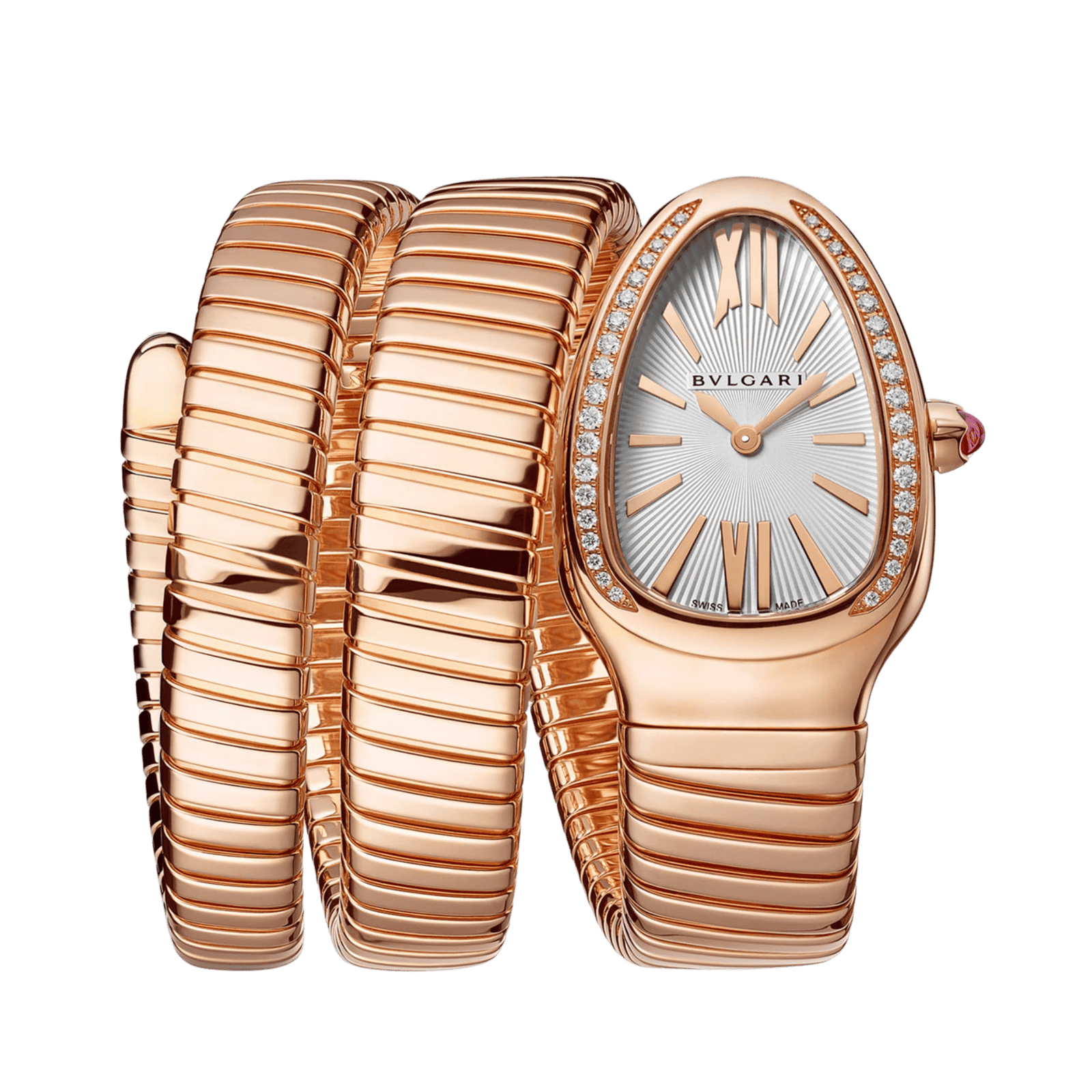 0d590984d49a3080cc8c069afd16386e.png Serpenti Tubogas Rose Gold Diamond Silver Dial 35mm - Image 1