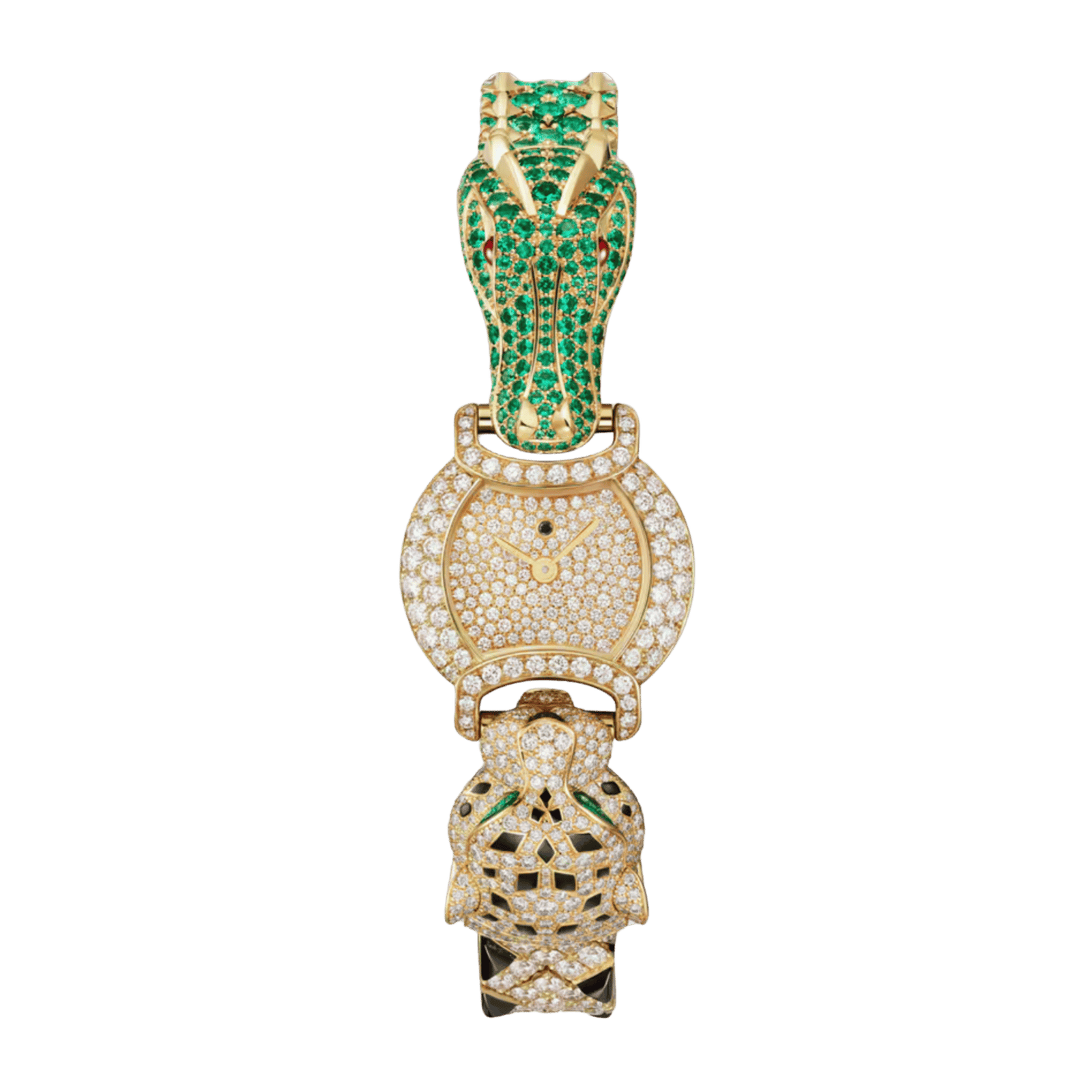 19504c79700fffa830ac1434f2a4fb6b.png Indomptables de Cartier Yellow Gold Diamond Pave Dial 22mm - Image 1