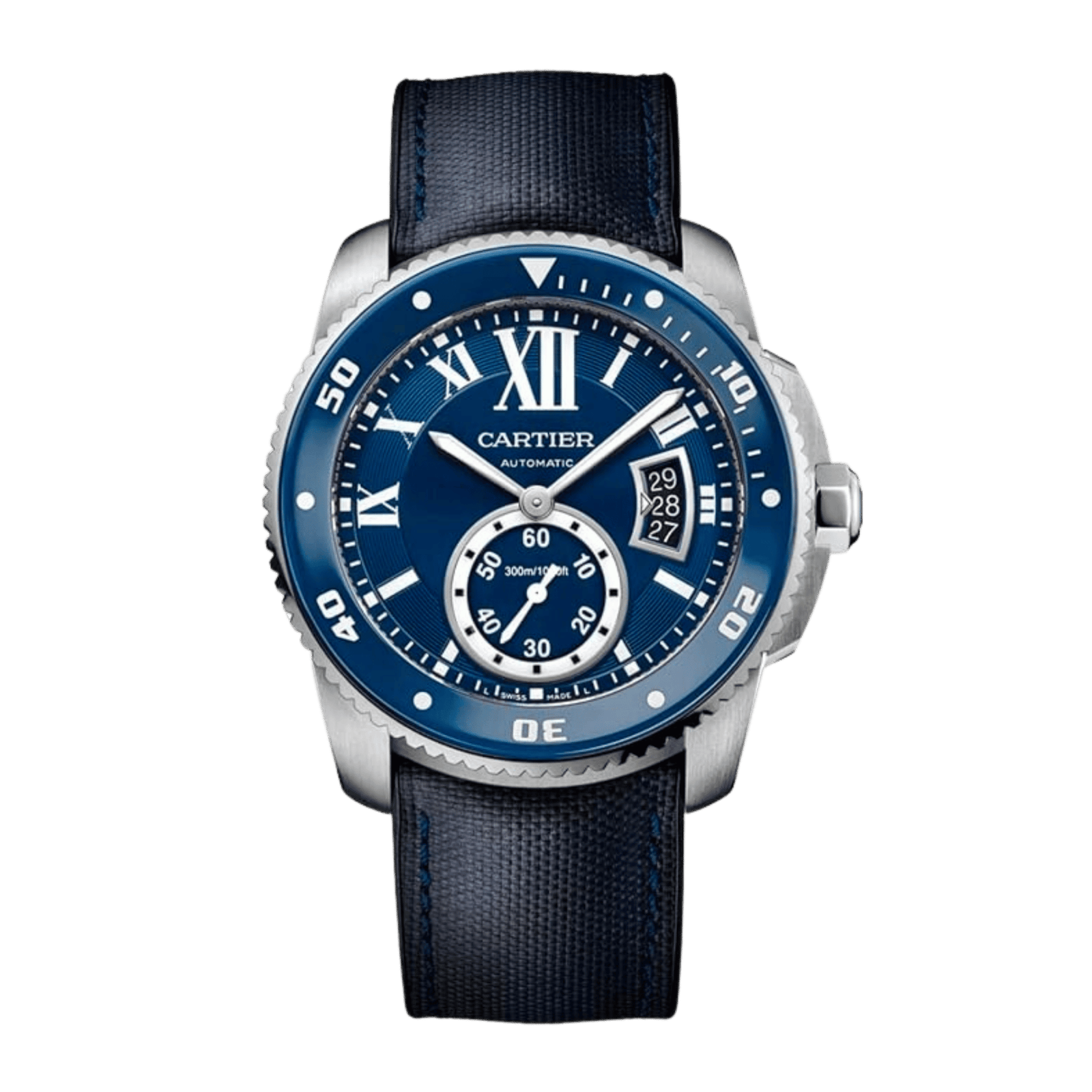 1cd44661abcc25a34ffc97066f70af3f.png Calibre de Cartier Steel Blue Dial 42mm - Image 1