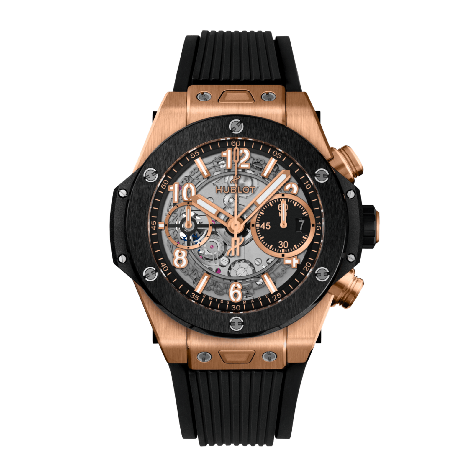 2c470543c96b94c277e5fb2a44348e8b.png Big Bang Unico Rose Gold & Ceramic Skeleton Dial 42mm - Image 1
