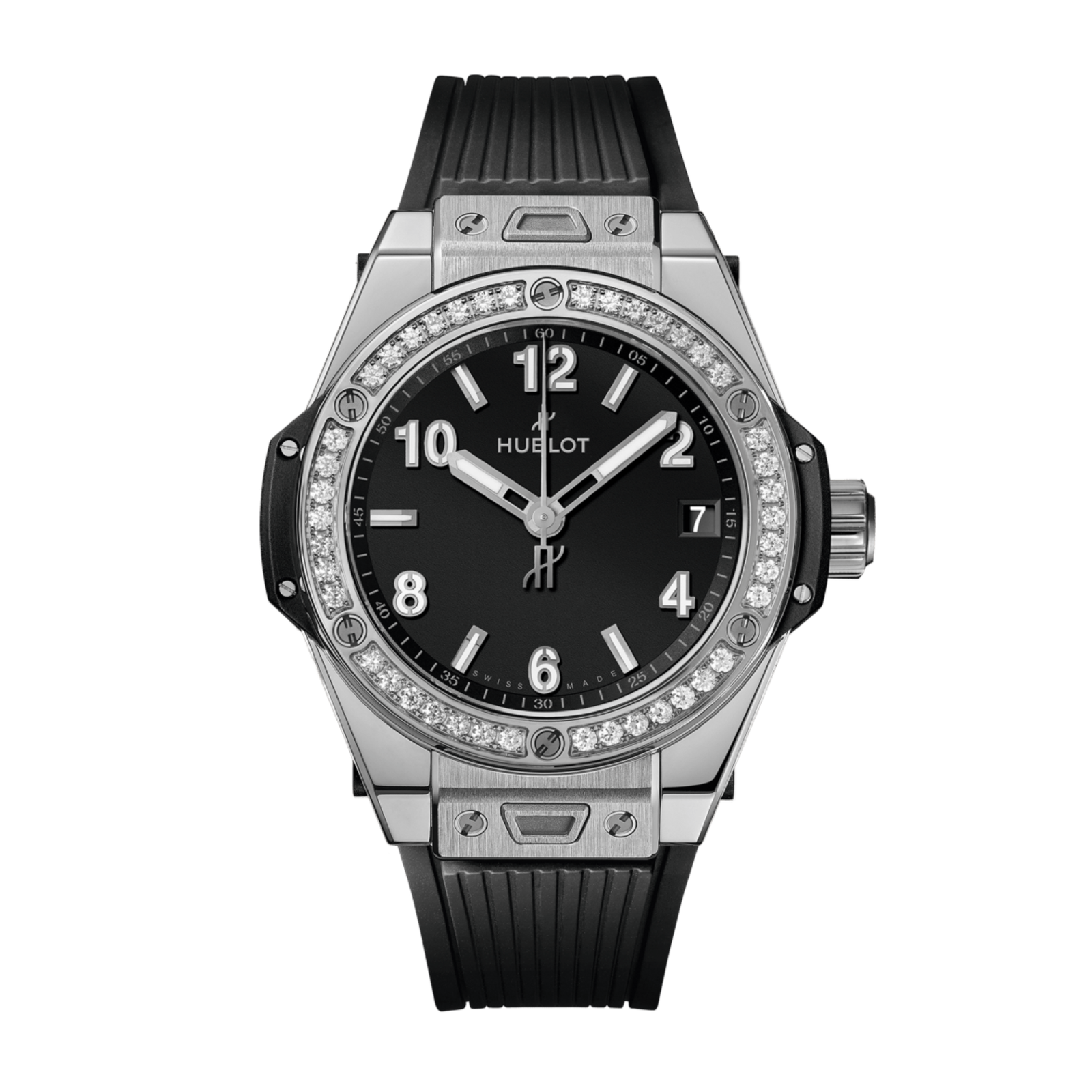 30801ce07026cc17f6b9310bd0f741f2-1.png Big Bang One Click Steel Diamond Black Dial 39mm - Image 1