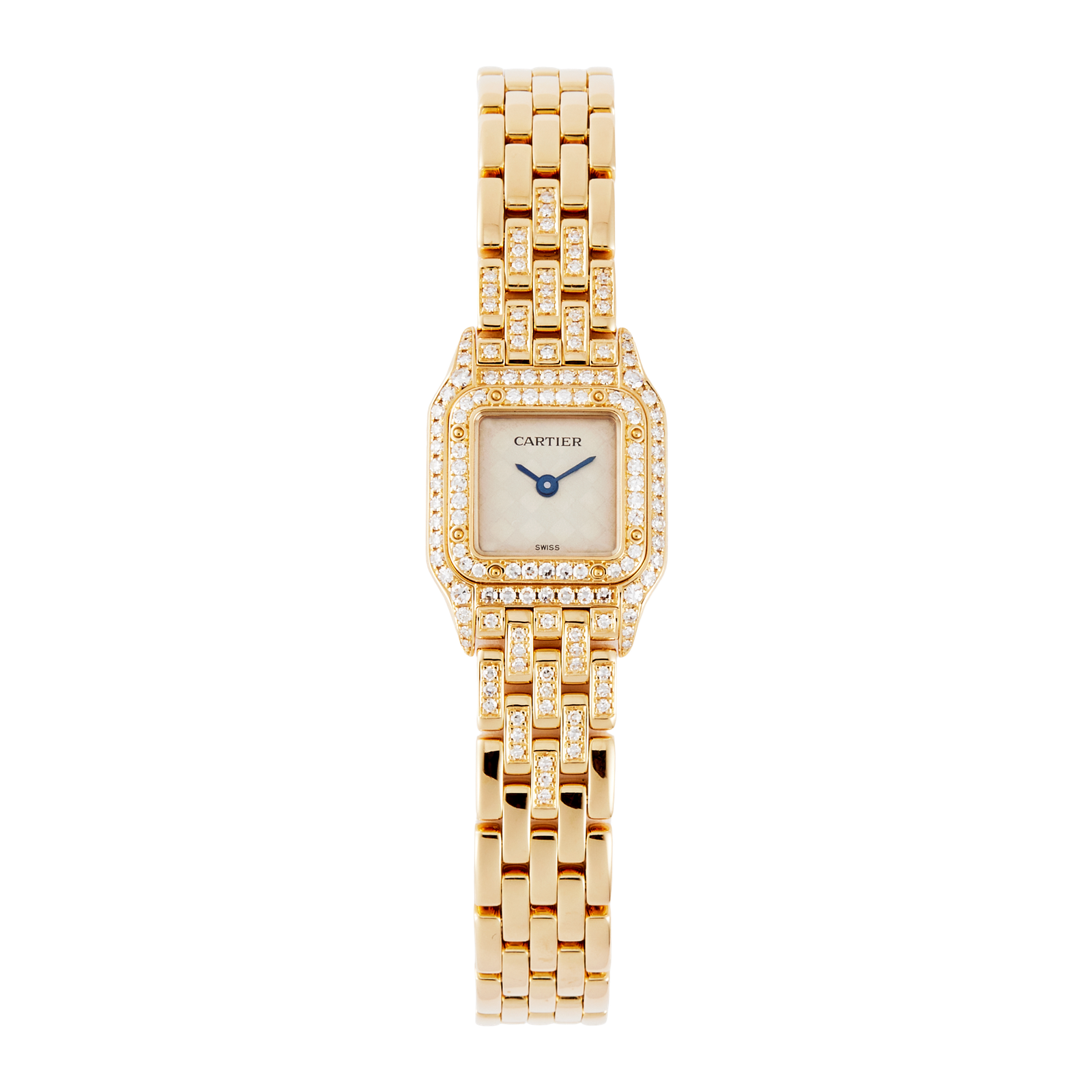 467d0d07d239582abb22642b84d70c80.png Panthère de Cartier Mini Panthere Yellow Gold Diamond White Dial - Image 1