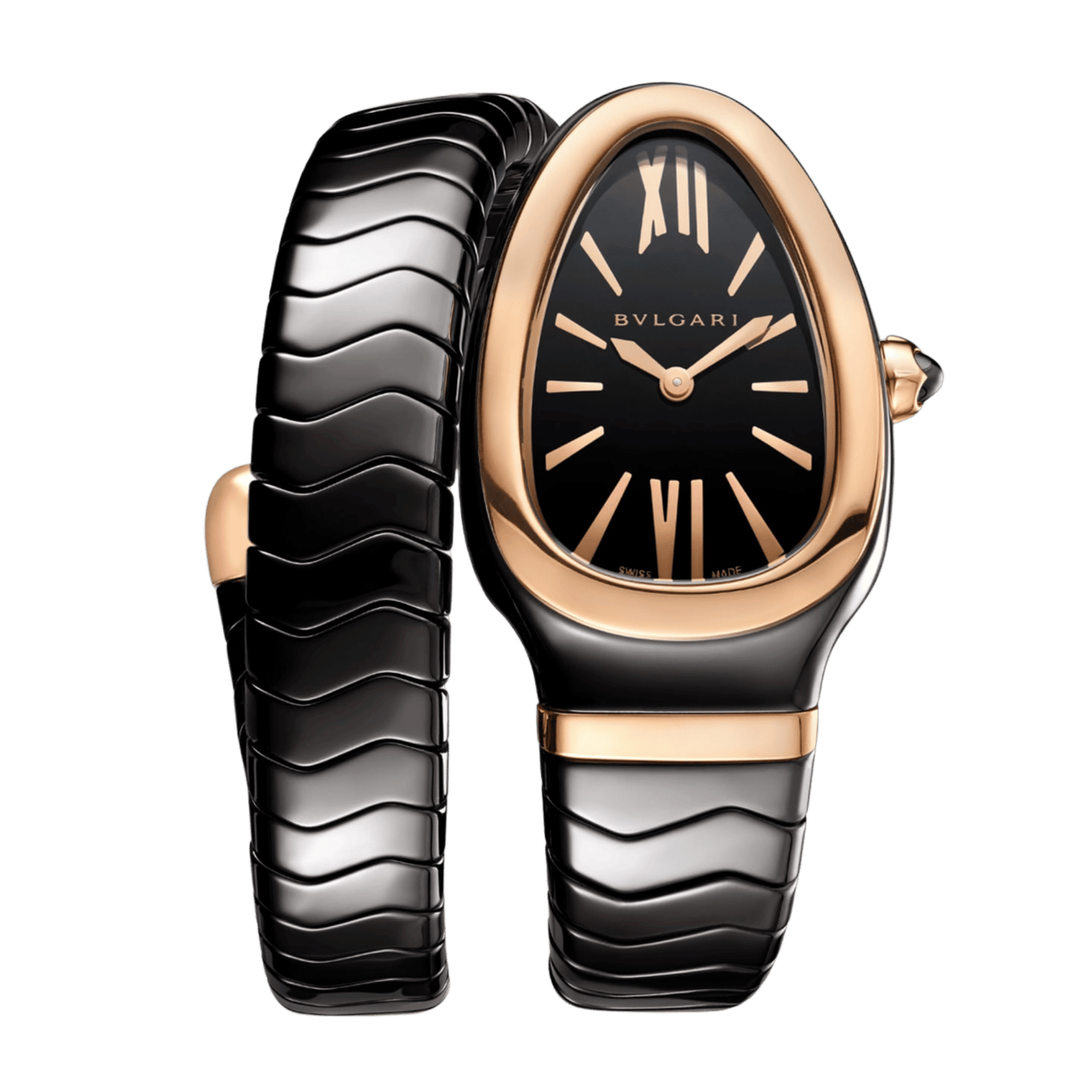 4ea9dd2ea02dc914b9cb84cce1728b1a.png Serpenti Spiga Rose Gold & Ceramic Black Dial 35mm - Image 1