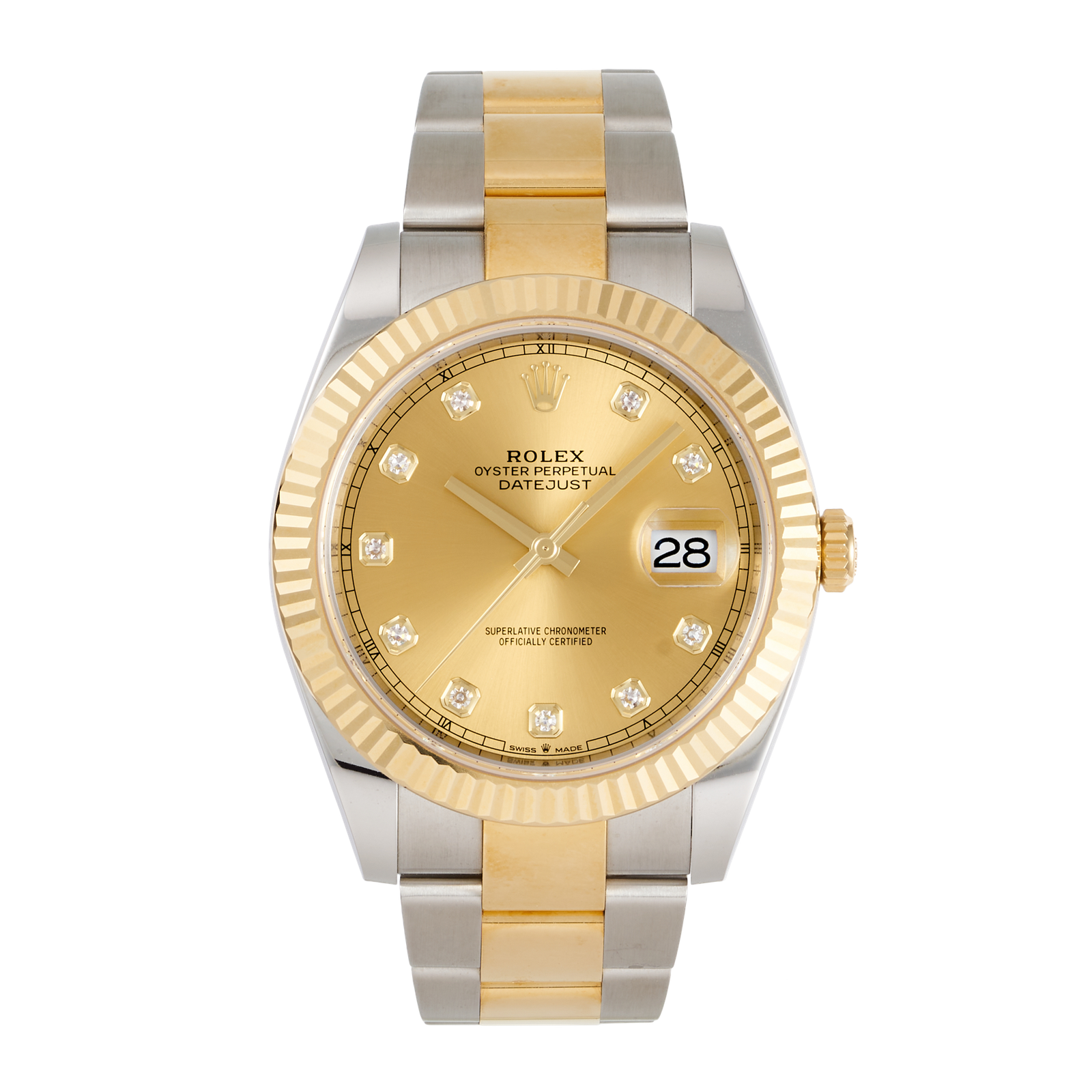 53606d57433ba9069df2d736cd94786c.png Datejust Yellow Gold & Steel Champagne Dial 41mm - Image 1