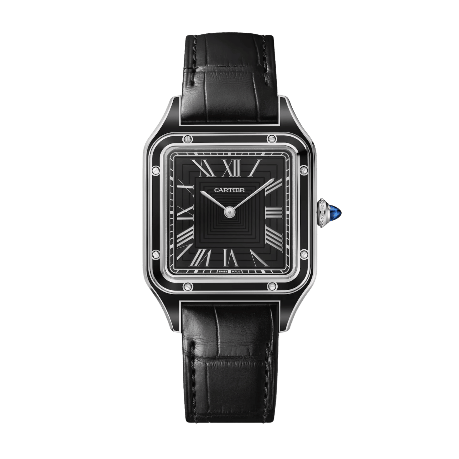 551b0fee15971eb26e55efc1ff8c8cbe.png Santos-Dumont Steel Black Dial 31mm - Image 1