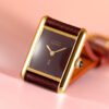 Vintage Tank Vermeil Gold Plated Burgundy Dial 23mm - Image 2