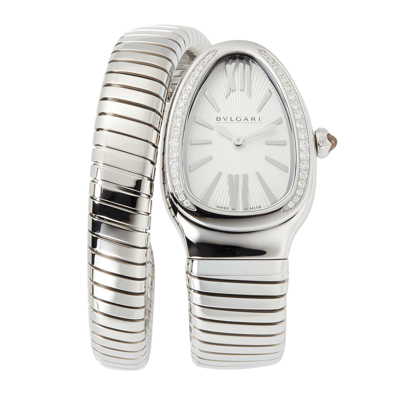 6d6ef295daff005c022f43dc9be7c753.png Serpenti Tubogas Steel Diamond Silver Dial 35mm - Image 1