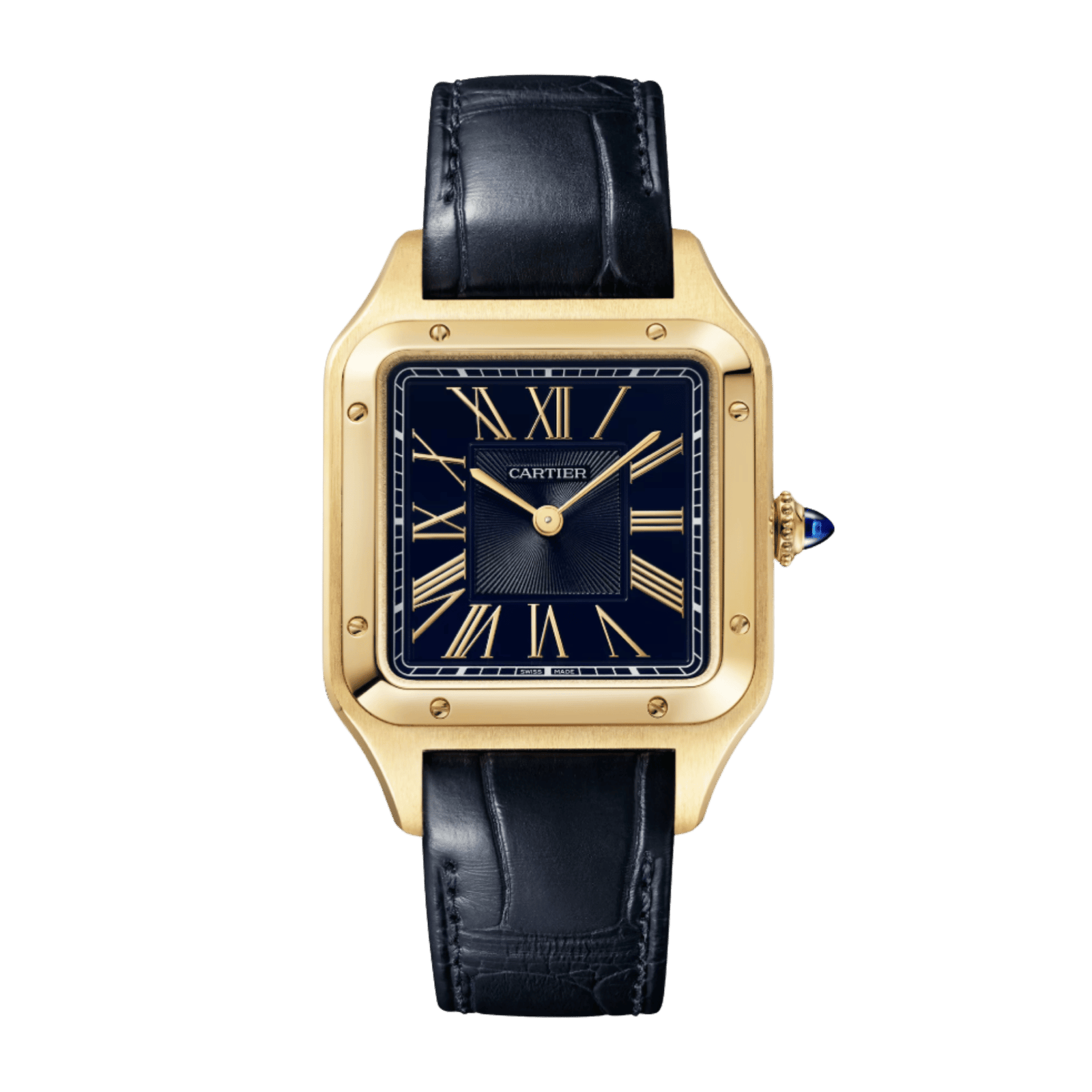 76f1c235fc657daa12b57d02d34b4c99.png Santos-Dumont Yellow Gold Blue Dial 31mm - Image 1