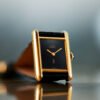 Vintage Tank Vermeil Gold Plated Black Dial 21mm - Image 4