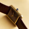 Vintage Tank Must Vermeil Gold Plated Silver Burgundy Dial 21mm - Image 4