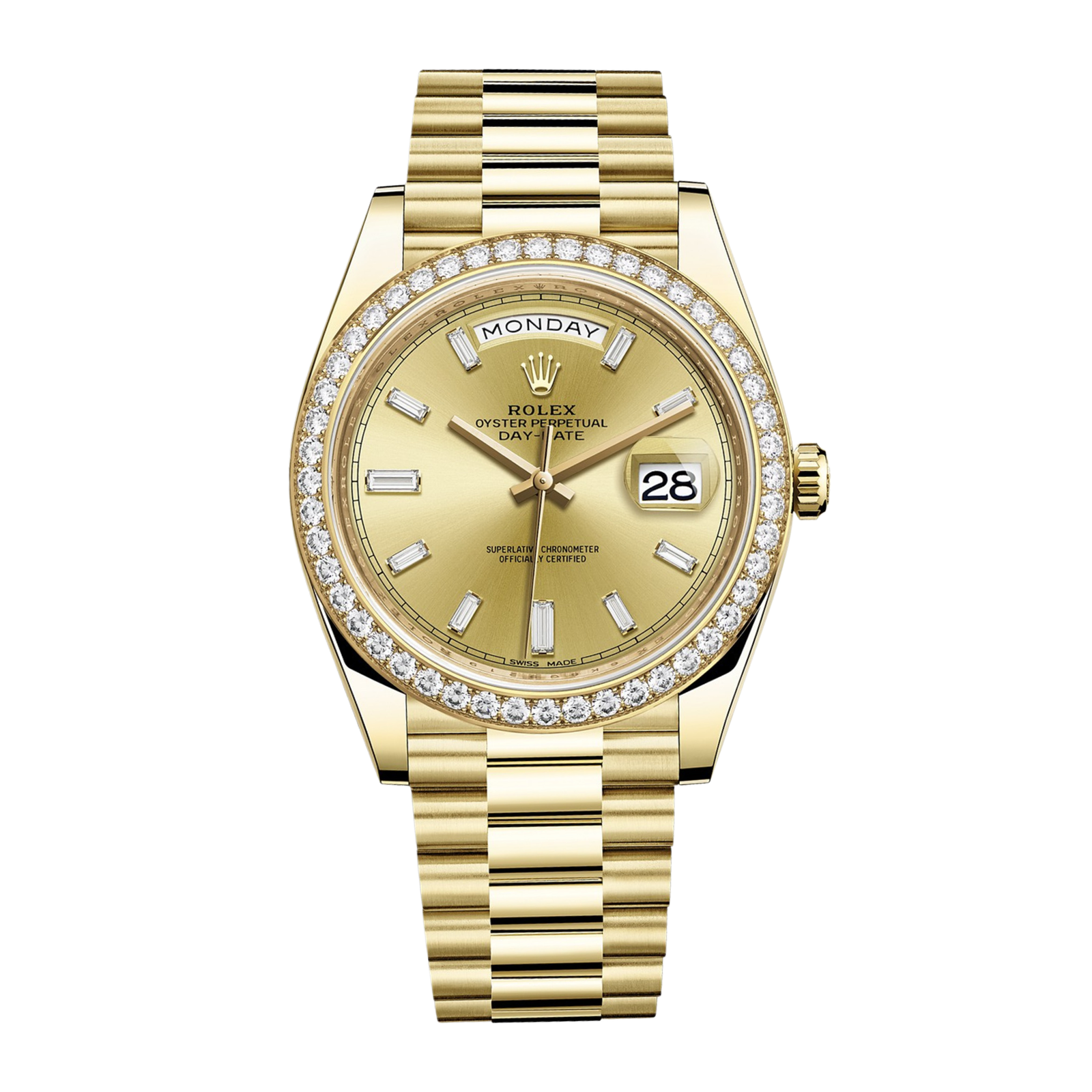 ac05102ee5b3a3cb624a0f611cb25e67.png Day-Date 40 Yellow Gold Champagne Dial 40mm - Image 1