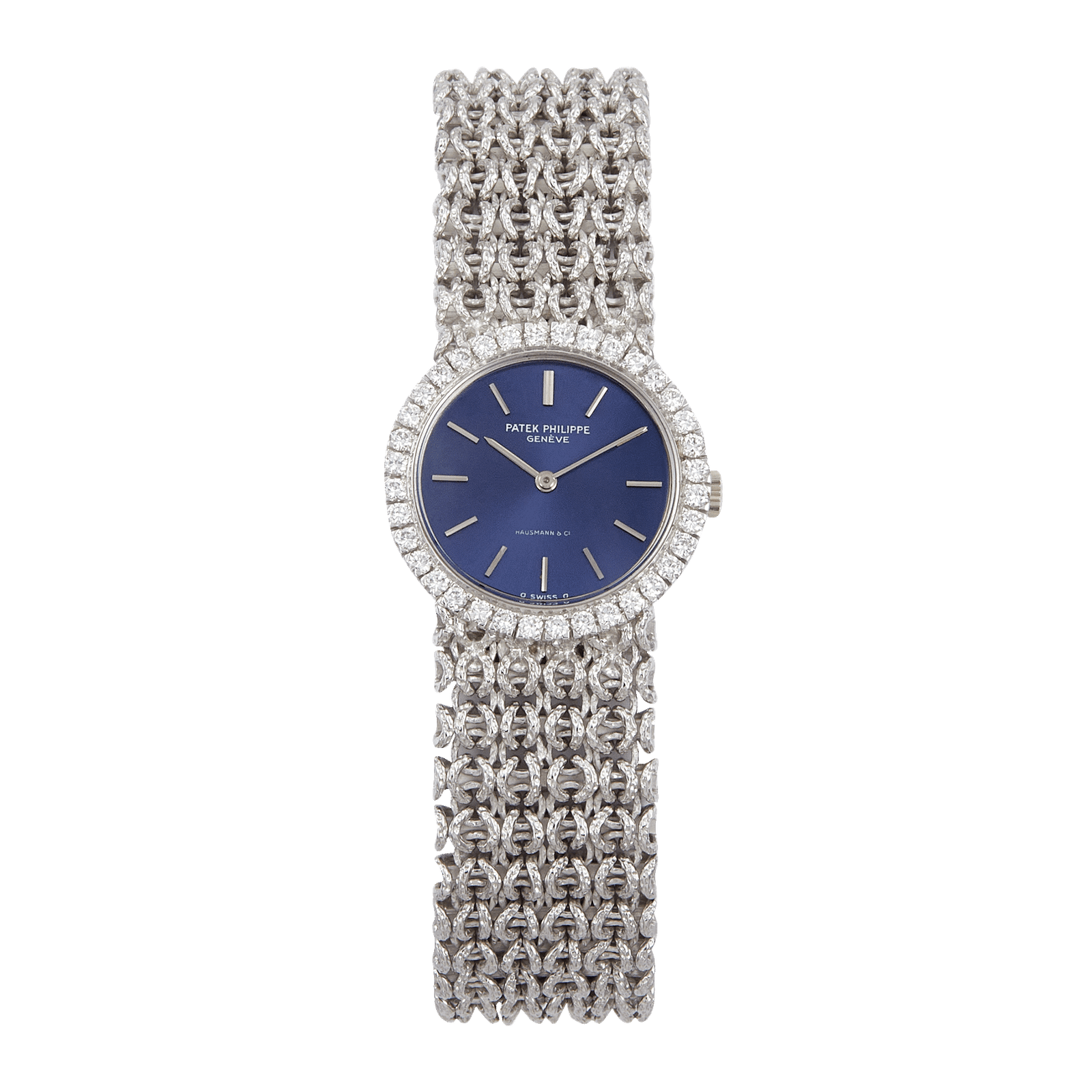 b877b20607eb24cfd2b084b90444949a.png Vintage White Gold Diamond Blue Dial 33mm - Image 1