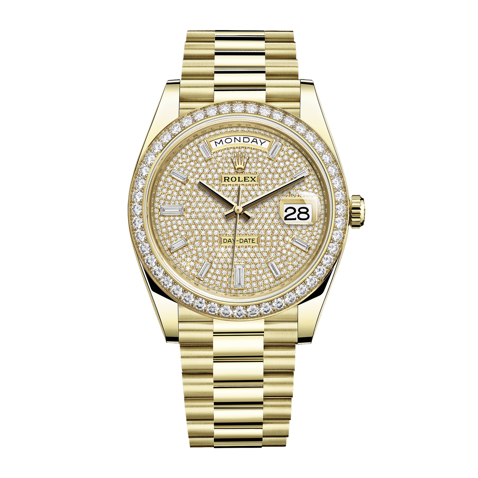 b936fda458fcff706406c67f46198d9a.png Day-Date 40 Yellow Gold Paved Dial 40mm - Image 1
