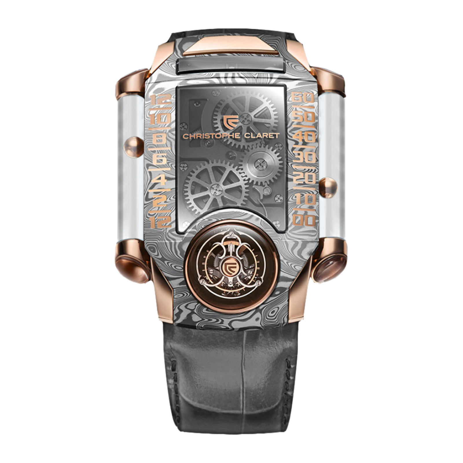 c5599606e0f6fe6b659e1f0da42451d1.png X-Trem 1 Tourbillon Damascus Steel Skeleton Dial 40mm - Image 1