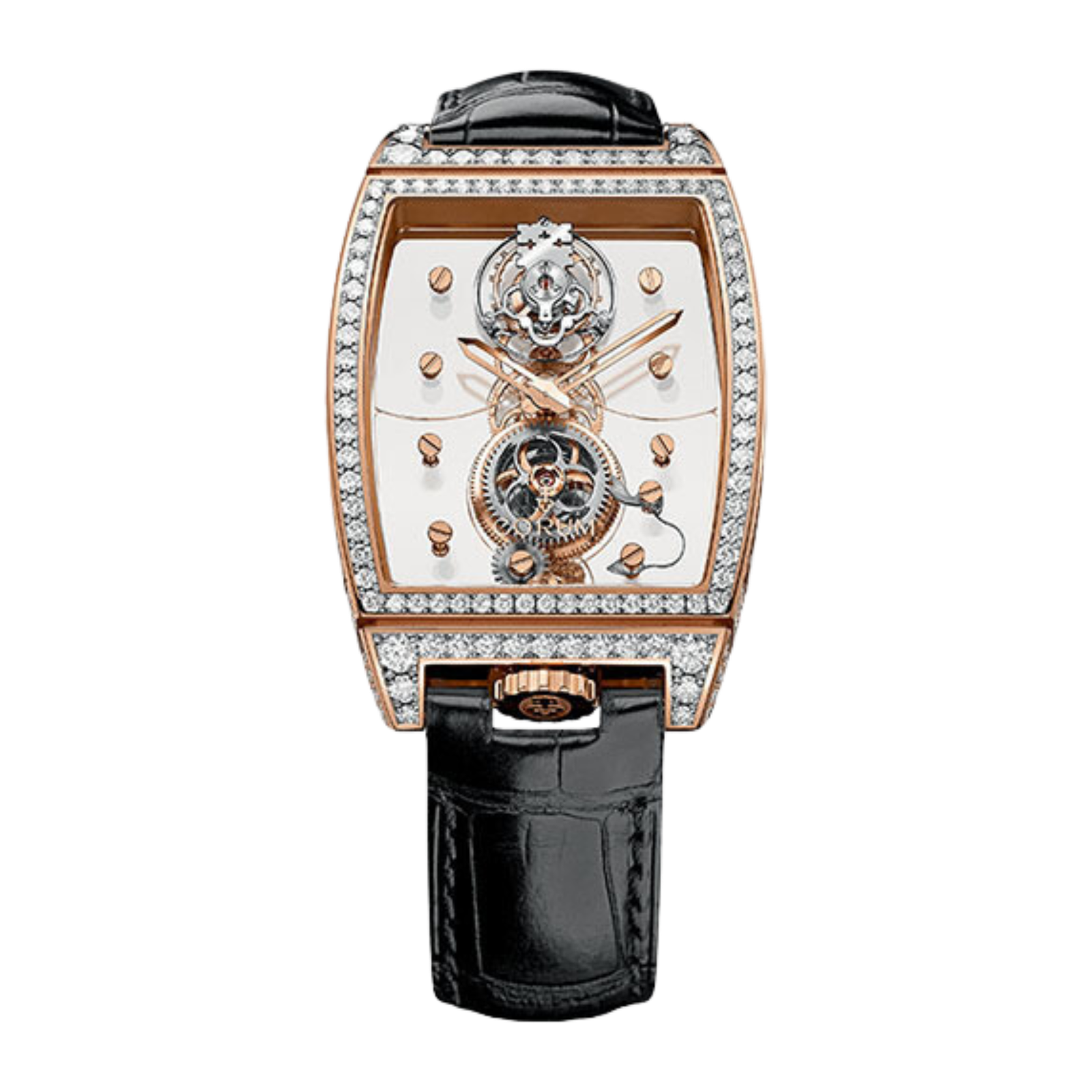 e4300ebe3441635b32379e16e37214bb.png Golden Bridge Tourbillon Rose Gold Diamond Transparent Dial 37mm - Image 1