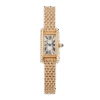 Tank Mini Allongee Quartz Rose Gold White Dial 15mm
