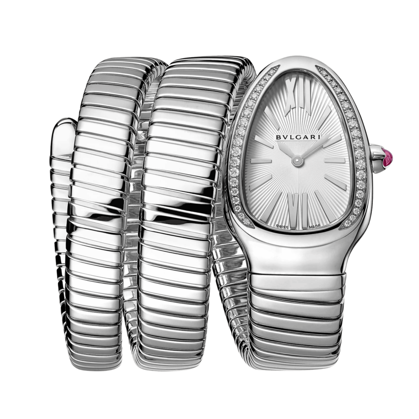 eaa9cf78269856bd1a0ba93094d84b37.png Serpenti Tubogas Steel Diamond Silver Dial 35mm - Image 1