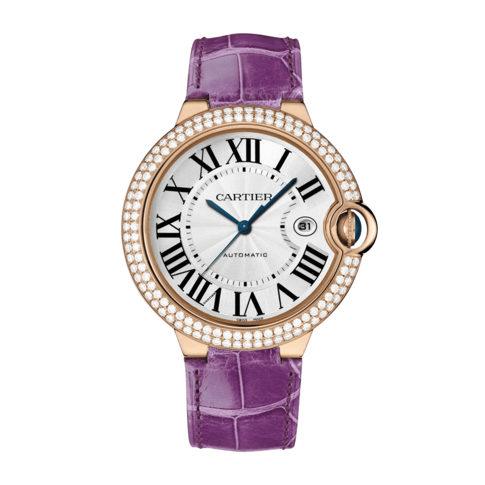 ee2c314b473ccb069102924bbac8efd3.png Ballon Bleu de Cartier Yellow Gold Diamond Silver Dial 42mm - Image 1