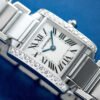 Vintage Tank Francaise White Gold Diamond White Dial 20mm - Image 3