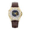 Complications World Time Yellow Gold Cloisonne Enamel USA Europe Map Double Sealed 39mm