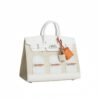 Hermès Birkin 20 Faubourg Snow – Beton Alligator / White Togo / PHW - Image 2